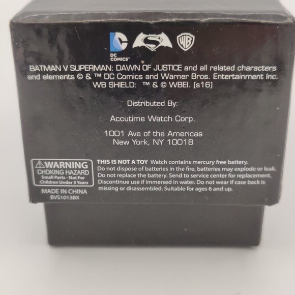BATMAN SUPERMAN DAWN OF JUSTICE DUAL FACE TIME WATCH NIB - Picture 4 of 4